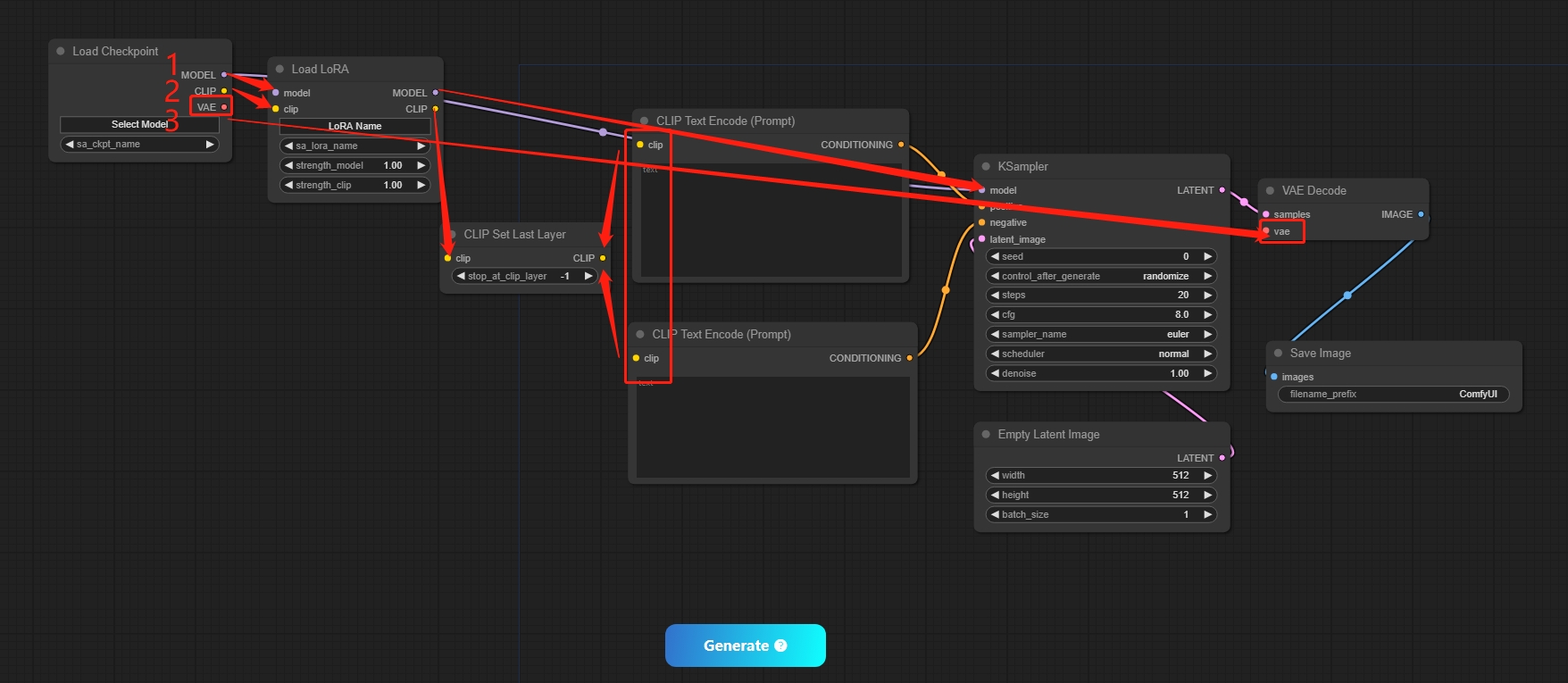 Process to connect nodes