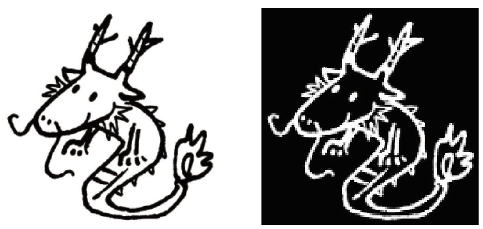 Before and after comparison of using the Canny model to process a sketch image