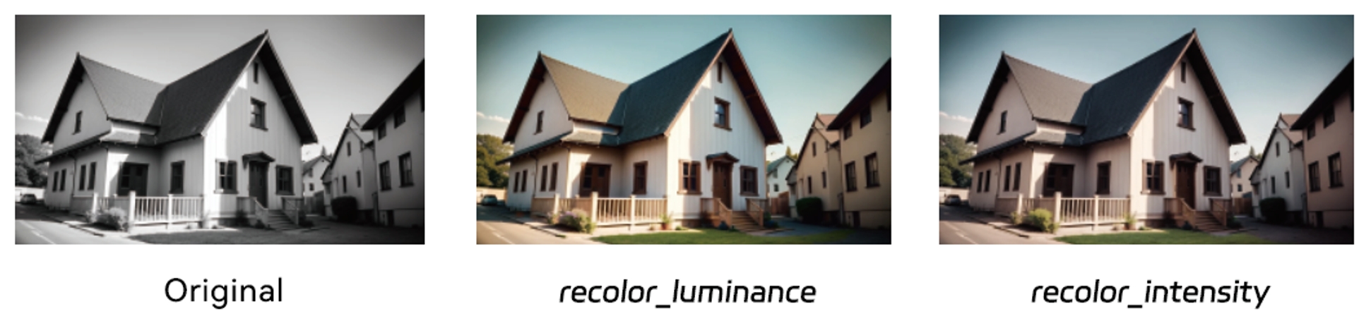 Comparison - original vs recolor_luminance vs recolor_intensity