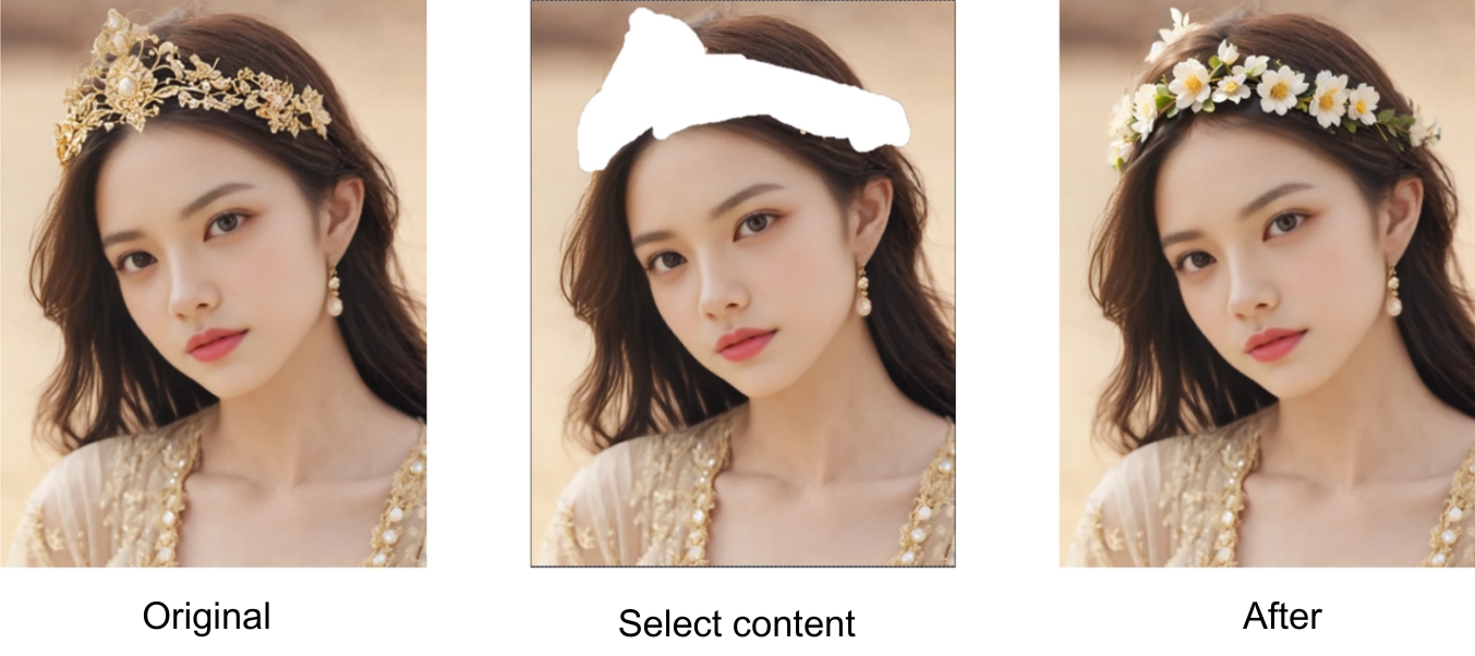 Adjust crown within an AI-generated image
