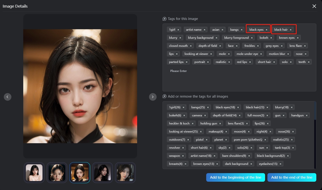 Lora Training Process - Tagging - Tags for Image