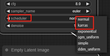Text to Image Workflow - scheduler parameters