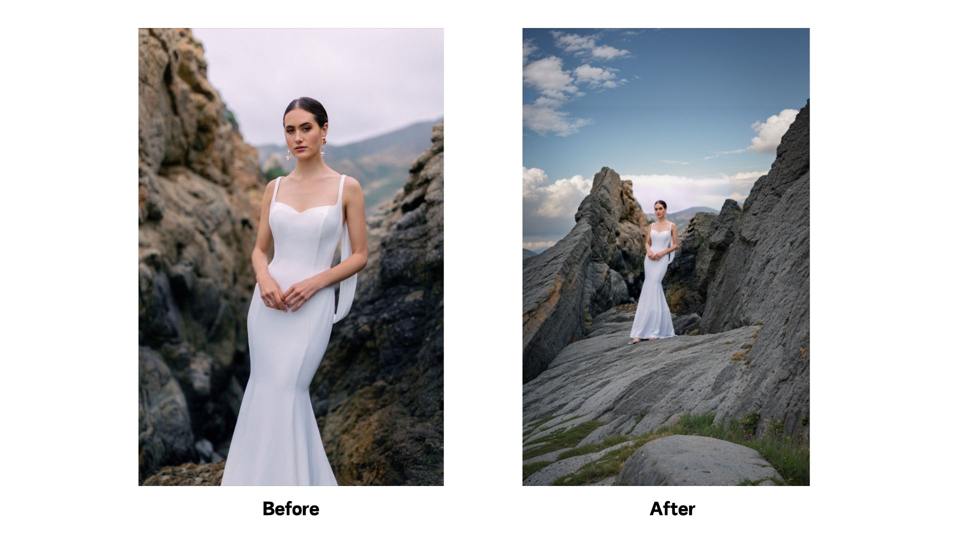 Before and after comparison of image expansion