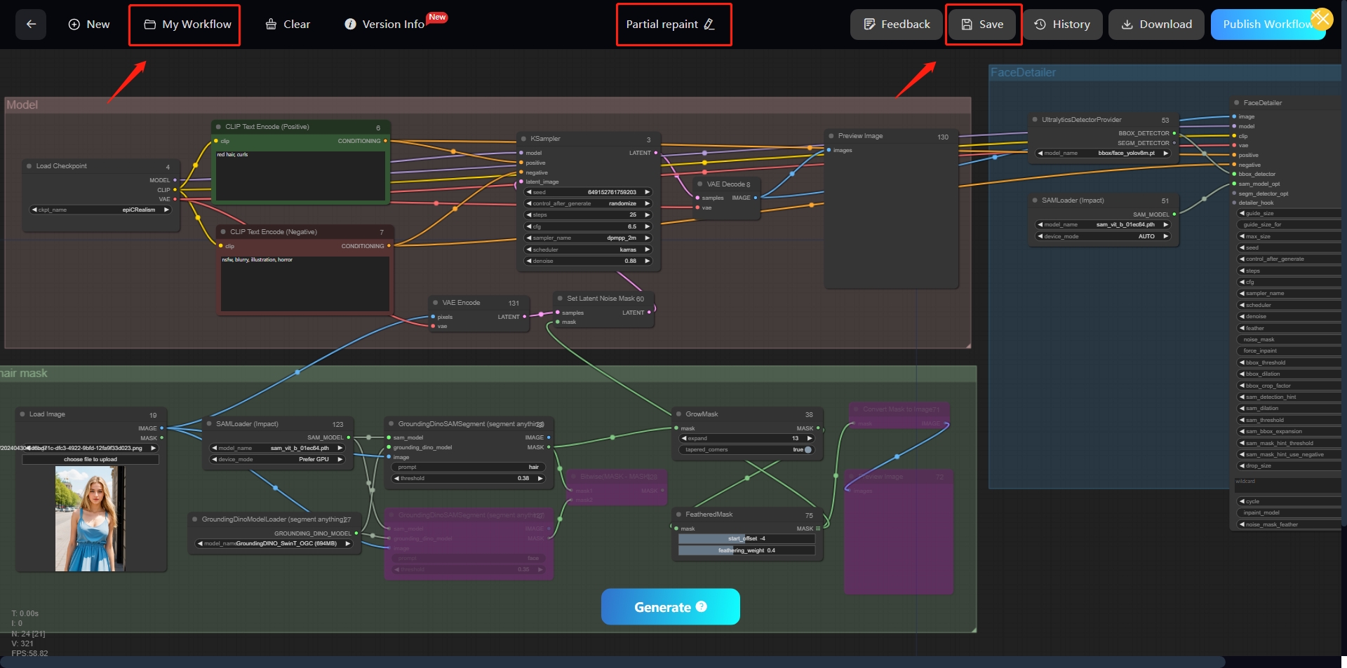 ComfyUI Redraw - Save Workflow